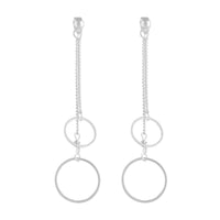 Silver Double Circle Chain Sandwich Earrings - link has visual effect only