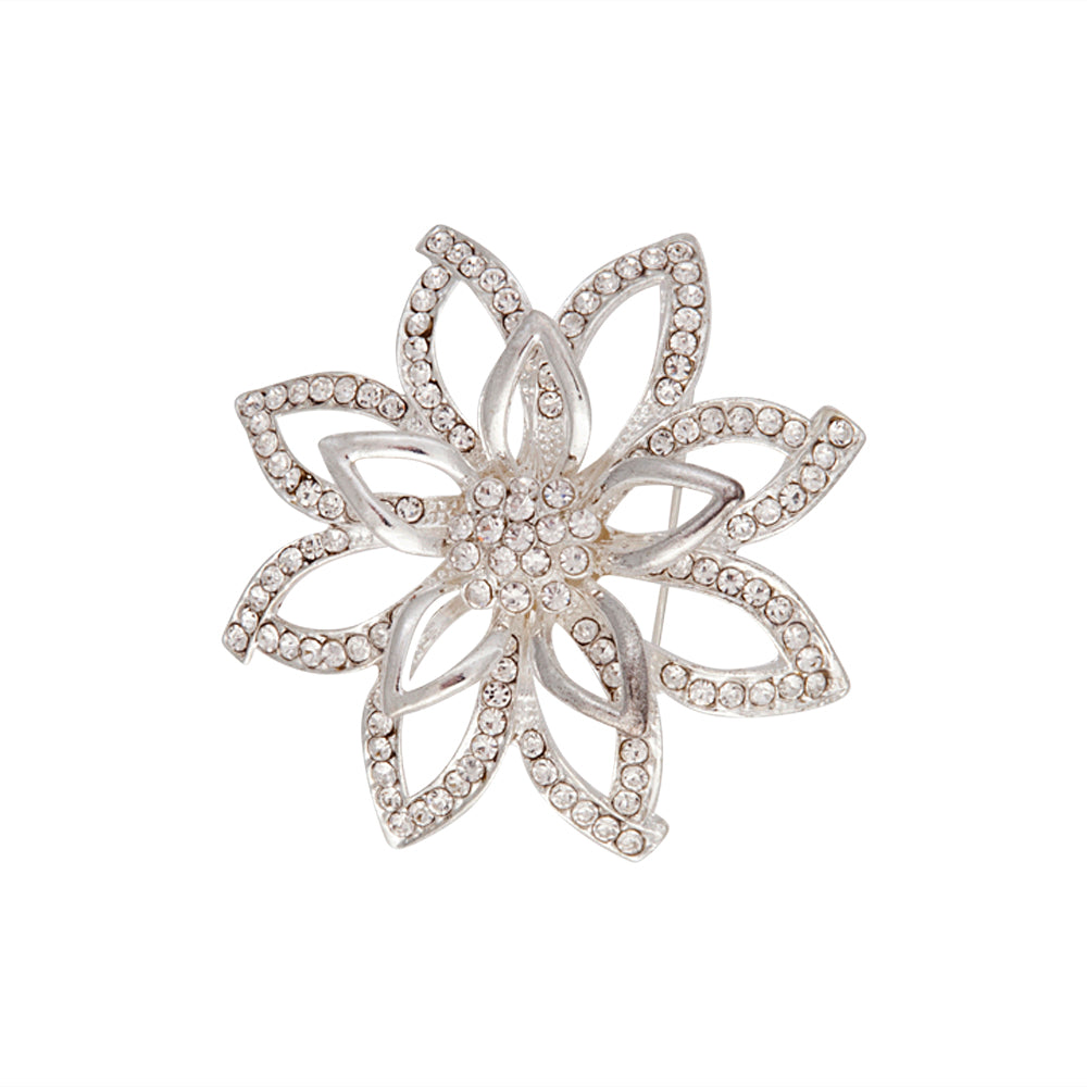 Diamante Multi Flower Brooch