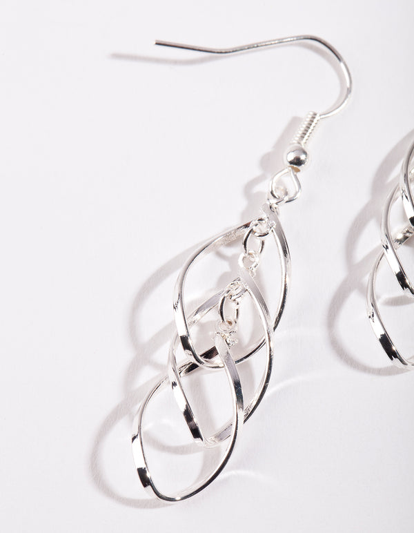 Silver Weave Leaf Earrings