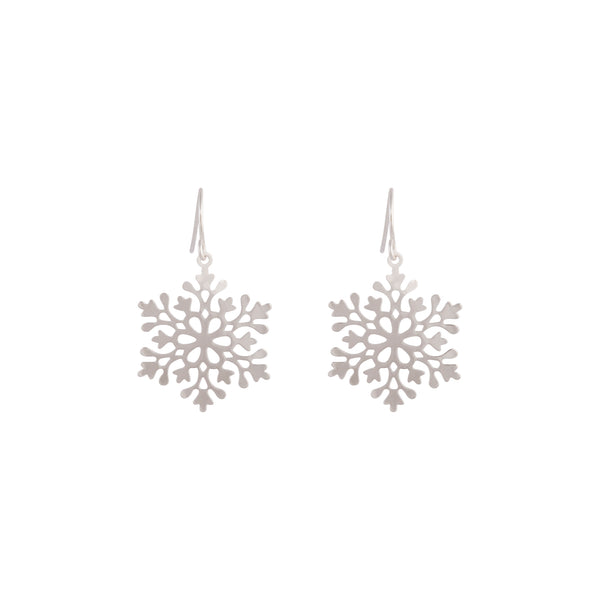Silver Snowflake Drop Earrings