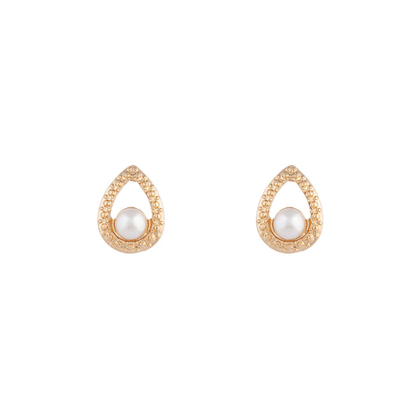 Textured Pearl Teardrop Earrings