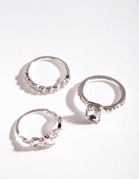 Silver Baguette Multi Stack Ring - link has visual effect only