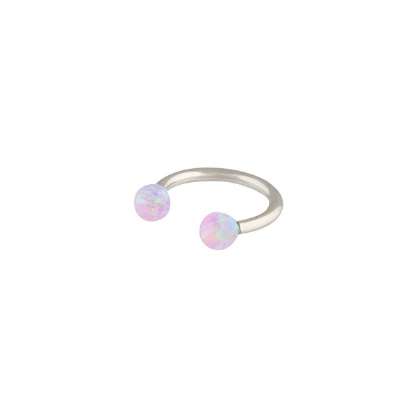 Surgical Steel Synthetic Opal End Open Helix Earrings