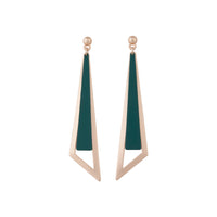 Rose Gold Geometric Stud With Matte Teal Feature - link has visual effect only