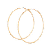 Gold Large Diamante Hoop Earrings - link has visual effect only