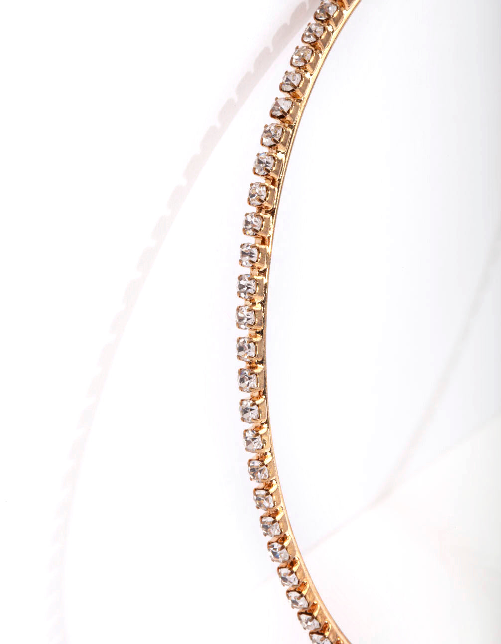 Gold Large Diamante Hoop Earrings
