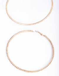 Gold Large Diamante Hoop Earrings - link has visual effect only