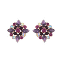 Mixed Purple Vintage Marquise Cluster Stud - link has visual effect only
