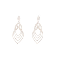 Silver Layered Tier Drop Earrings - link has visual effect only
