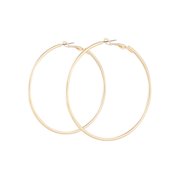Gold Plain Tube Hoop Earrings