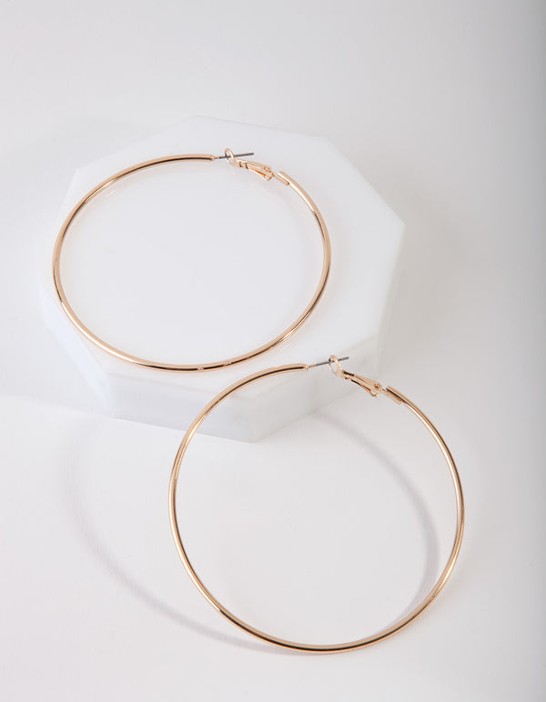Gold Classic Tube Hoop Earrings