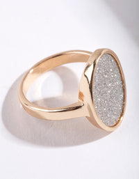 Gold Oval Glitter Paper Ring - link has visual effect only