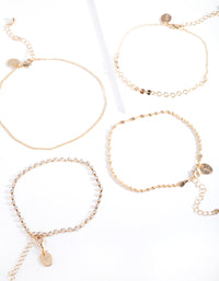 Gold Chain Mix Bracelet/ Anklet Set - link has visual effect only