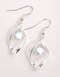 Silver Crystal Twist Drop Earrings - link has visual effect only