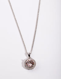 Diamond Simulant Peach Circle Necklace - link has visual effect only