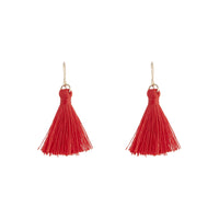 Gold Red Mini Tassel Earrings - link has visual effect only