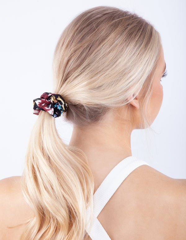 Satin Mixed Floral Scrunchie Pack