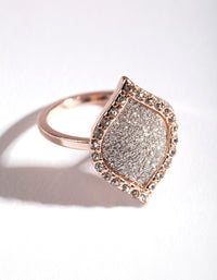 Rose Gold Glitter Leaf Shape Ring - link has visual effect only