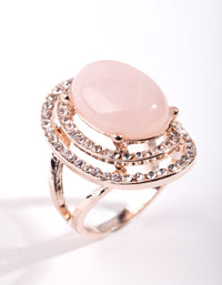 Rose Gold Pink Stone Diamante Ring - link has visual effect only