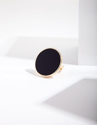 Black Circle Enamel Ring - link has visual effect only