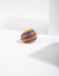 Rainbow Diamante Stripe Stone Ring - link has visual effect only