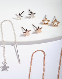 Gold Star Stud Drop Star Earring Pack - link has visual effect only