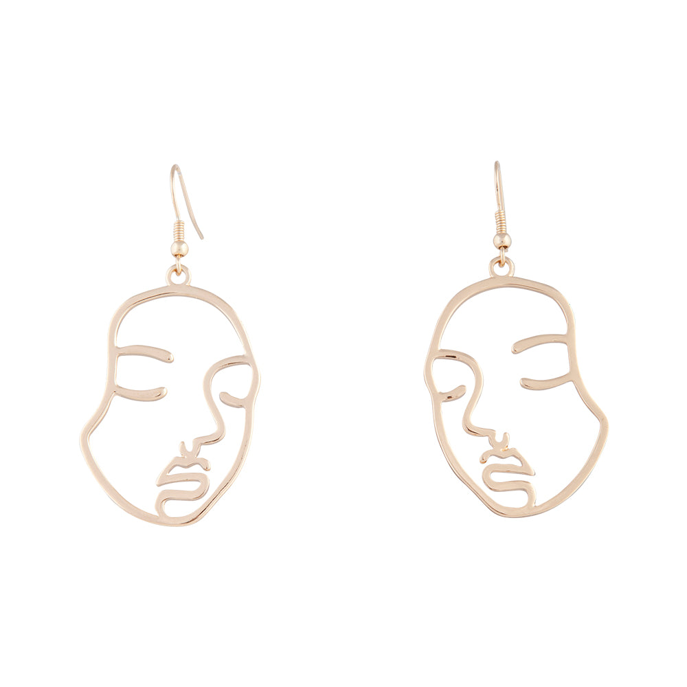 Gold Small Face Earrings