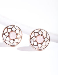 Rose Gold Pink Dream Catcher Stud Earrings - link has visual effect only