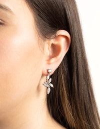 Floral Drop Diamond Simulant Earring - link has visual effect only