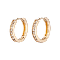 Gold Diamante Pave Huggie Hoop - link has visual effect only