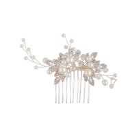 Silver Crystal Pearl Mini Leaf Comb - link has visual effect only