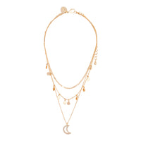 Gold Moon Charm Layer Necklace - link has visual effect only