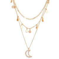 Gold Moon Charm Layer Necklace - link has visual effect only