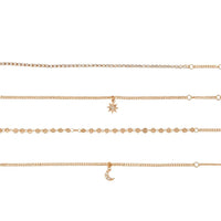 Gold Celestial Anklet & Bracelet 4-Pack Set - link has visual effect only