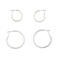 Silver Chunky Classic Hoop Earring Pack - link has visual effect only