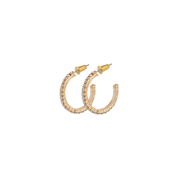 Gold Diamante Small Hoop Earrings