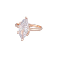 Rose Gold Cubic Zirconia Navette Stone Ring - link has visual effect only