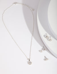 Diamond Simulant Necklace & Earring Set - link has visual effect only