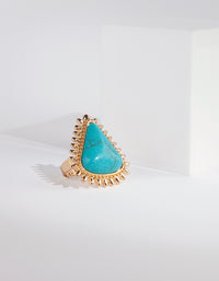 Green Cracked Bead Gold Spike RIng - link has visual effect only