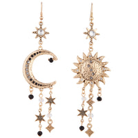 Antique Gold Celestial Grey Black Gem Earrings - link has visual effect only