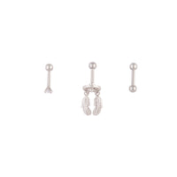 Rhodium Surgical Steel Dreamcatcher Barbell Pack - link has visual effect only