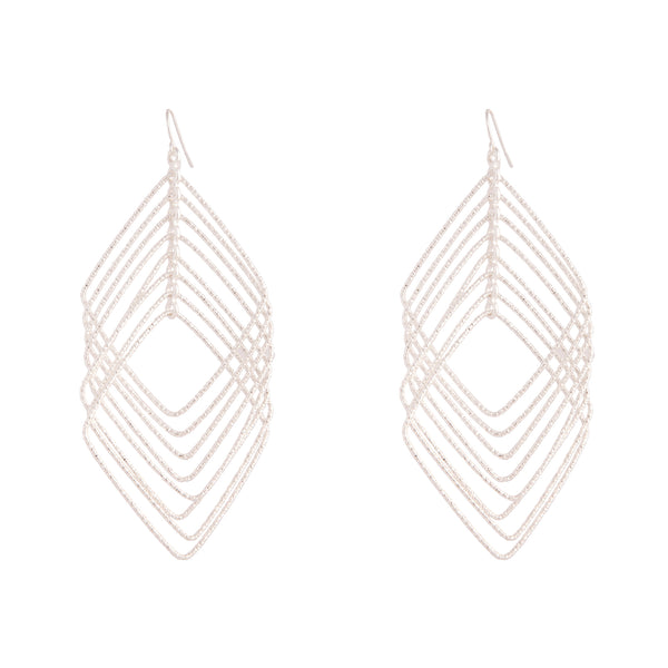 Silver Diamond Cut Drop Earrings