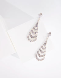 Silver Diamante Tier Mini Earrings - link has visual effect only