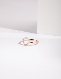 Rose Gold Open Circle Cubic Zirconia Ring - link has visual effect only