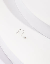 Sterling Silver Ball Diamante Nose Stud - link has visual effect only
