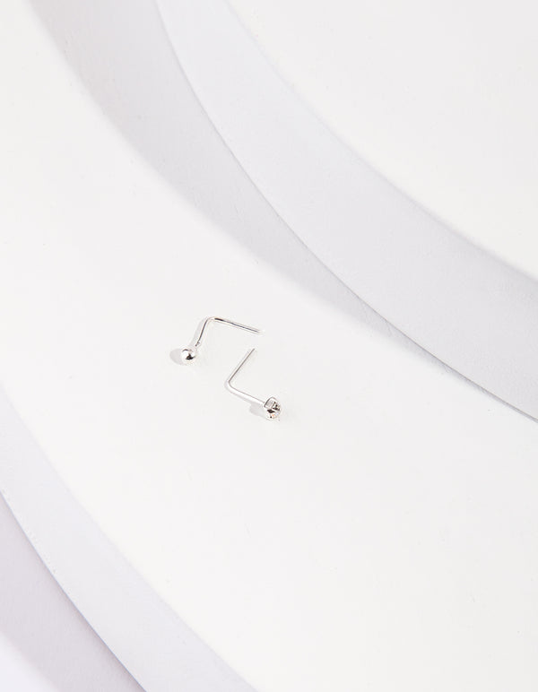 Sterling Silver Ball Diamante Nose Stud