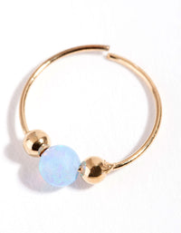 Gold Plated Sterling Silver Synthetic Opal Nose Ring - link has visual effect only