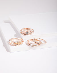 Rose Gold Eternal Diamante Ring Pack - link has visual effect only