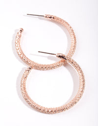 Rose Gold Diamante Mesh Hoop Earrings - link has visual effect only