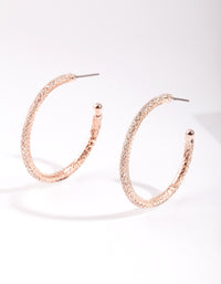 Rose Gold Diamante Mesh Hoop Earrings - link has visual effect only
